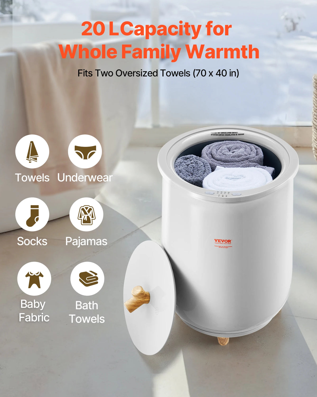 CloudWarmth Heated Towel Warmer Bucket